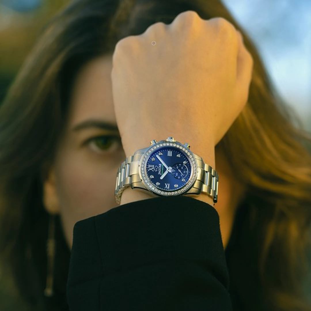 Jaguar Connected Lady Silbrig / Blau 37mm