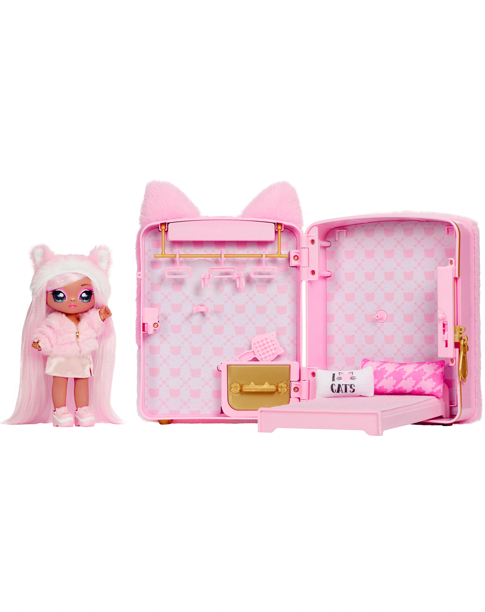 Puppen-Zubehör BACKPACK BEDROOM - PINK KITTY 3in1