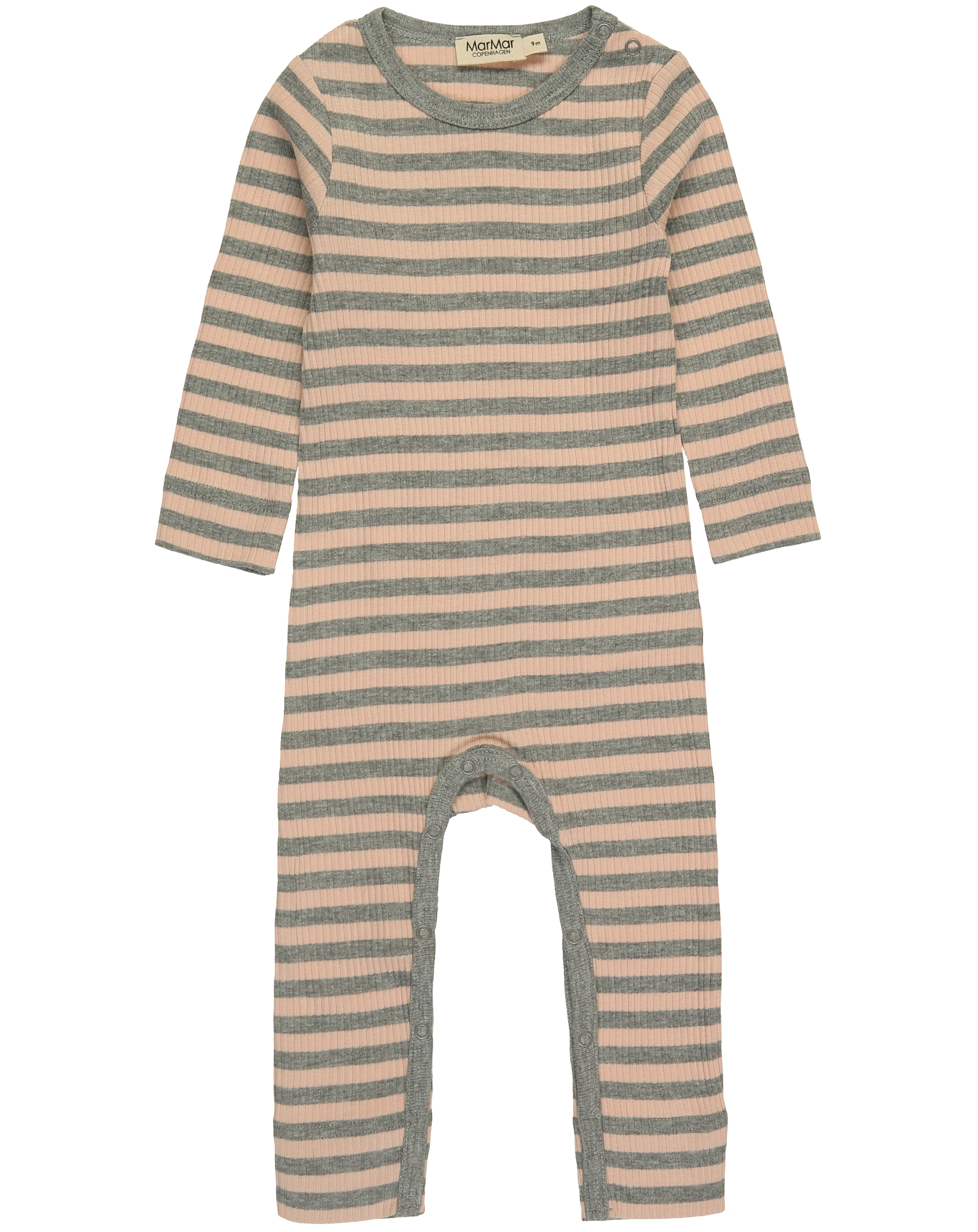 Strampler RIB STRIPE ohne Fuß in rose/grey melange