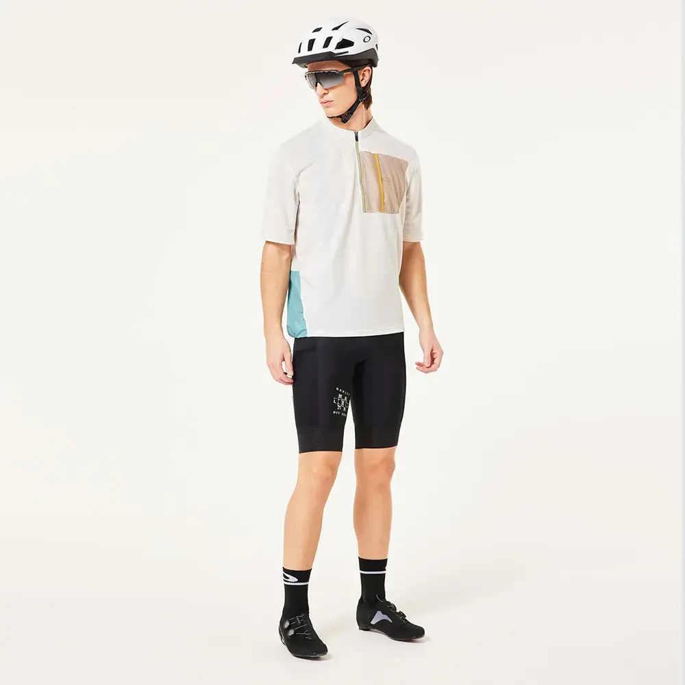 Oakley Off Grid Tech Gravel Fietsshirt Korte Mouwen Lichtblauw/Grijs Heren