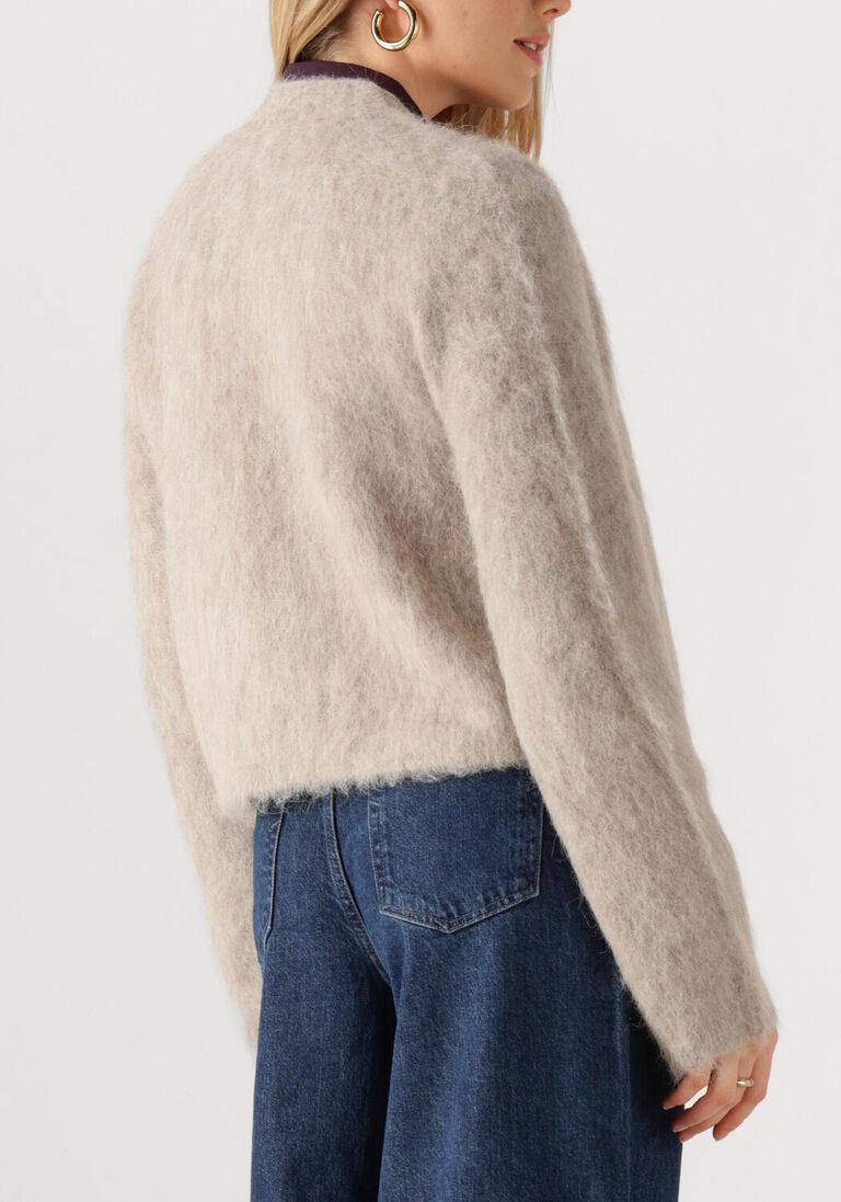 beige second female vest karla knit cardigan