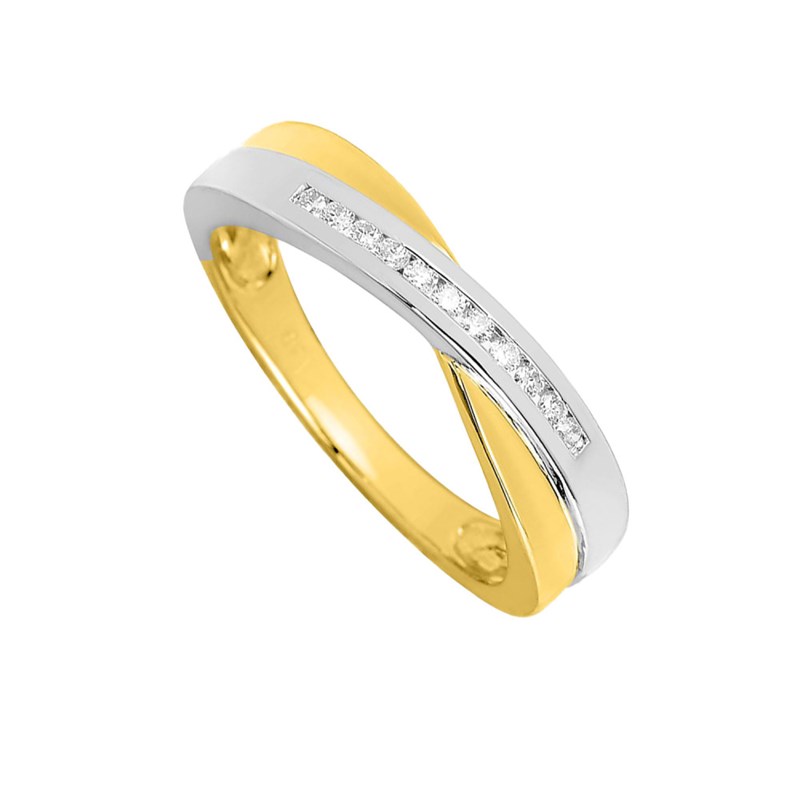 Bague Femme - Or 18 Carats - Diamant 0,11 Carats