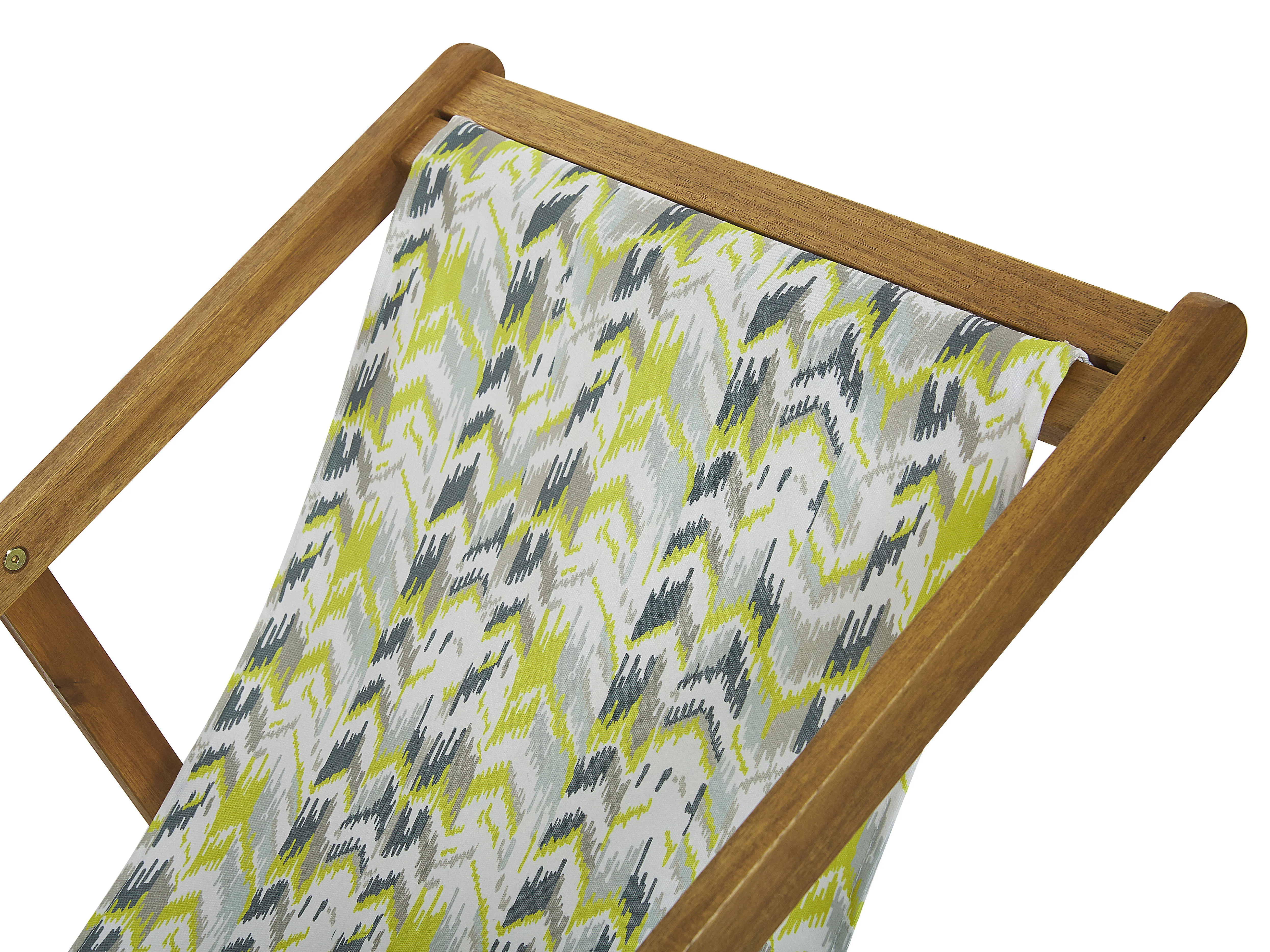 Set van 2 inklapbare ligstoelen ANZIO met vervangingshoezen Abstract motief Acaciahout Lichtbruin