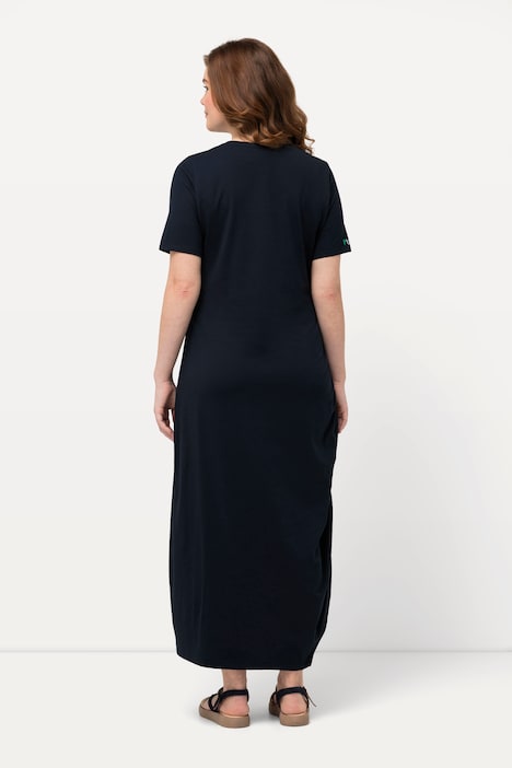 Jersey-Maxikleid, Rundhals, Halbarm, Biobaumwolle