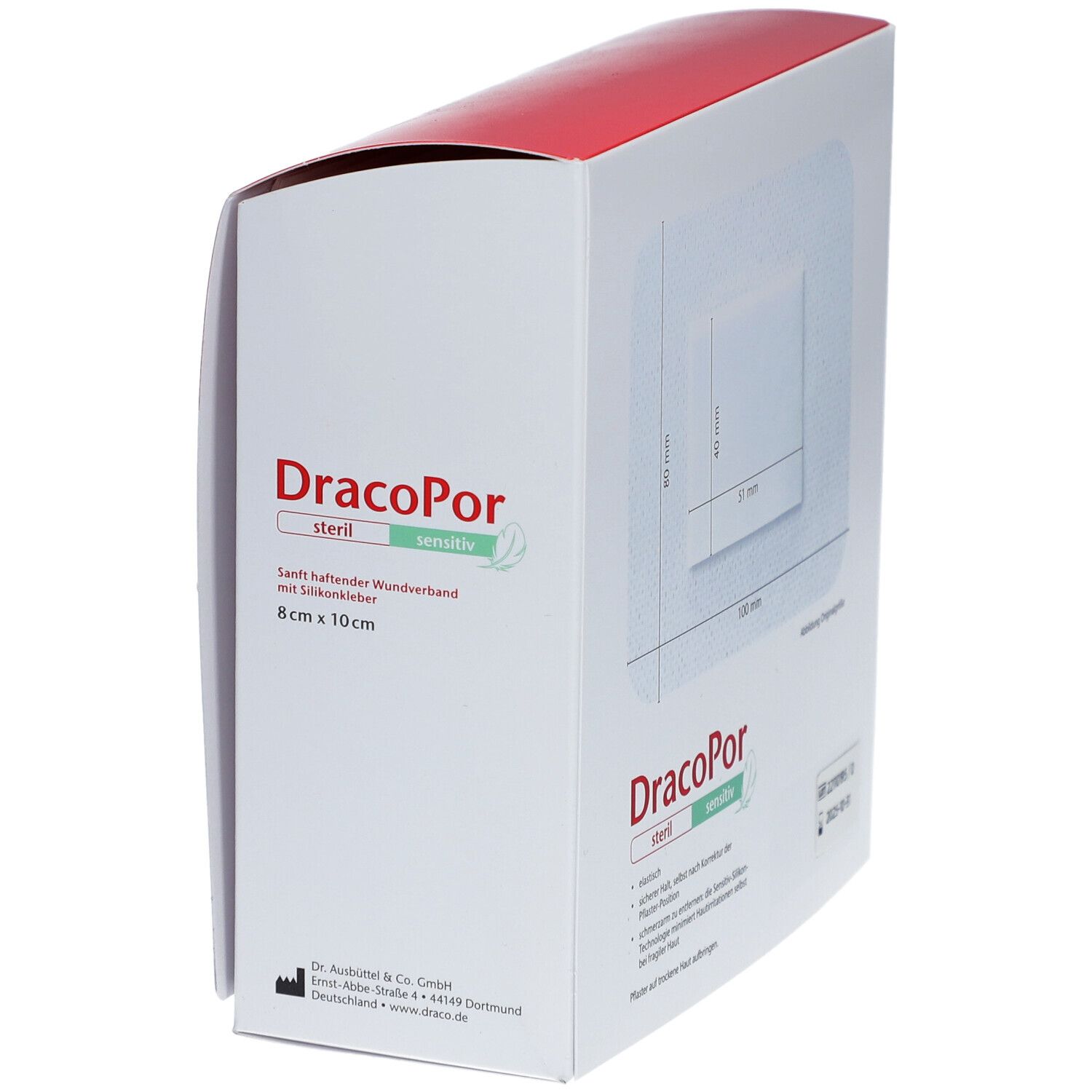 DracoPor sensitiv Wundverband 8 x 10 cm