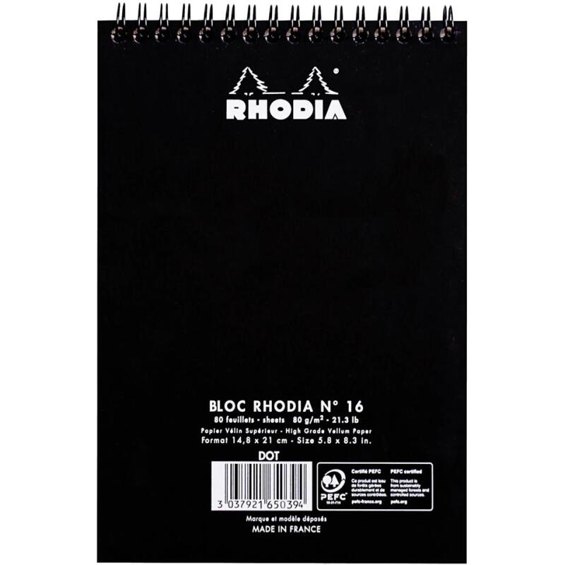 Notepad A5 80 feuilles DOT 80 g - Noir