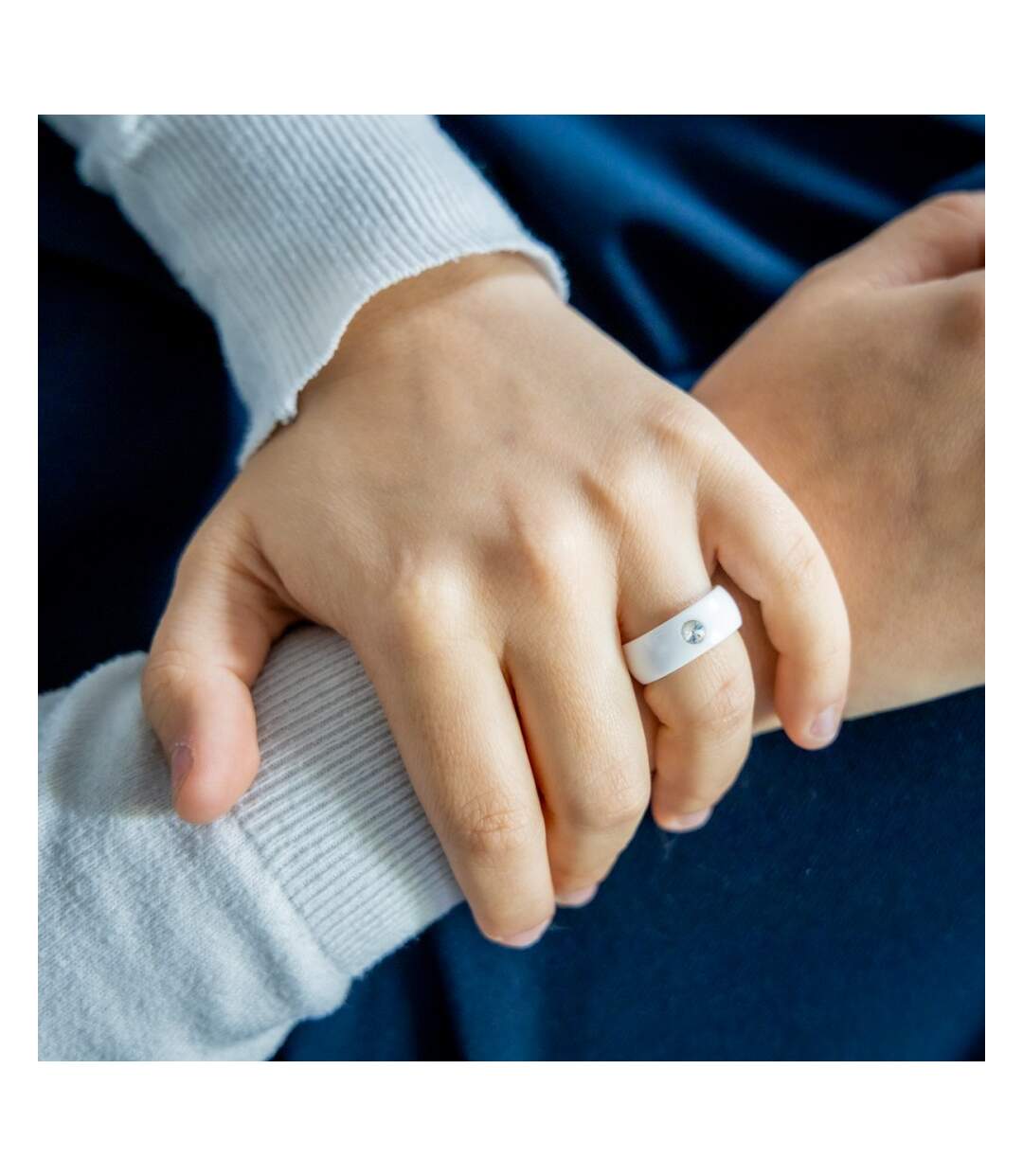 Coffret Bague tendance Femme Céramique Ornée Zirconium