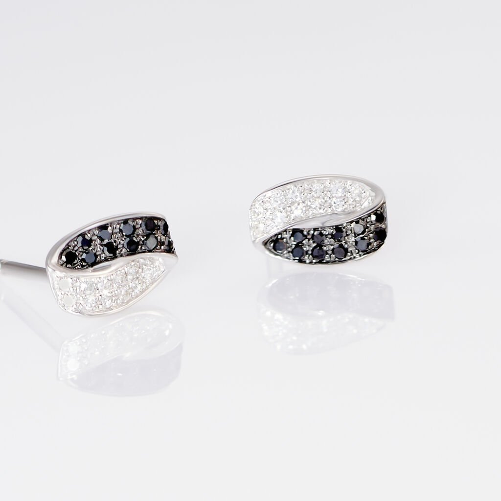 Boucles D'oreilles Puces Urania Or Blanc Diamant
