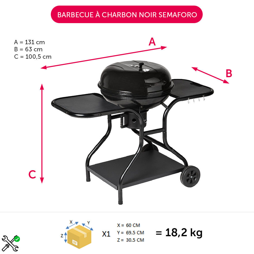 Barbecue à charbon noir Semaforo