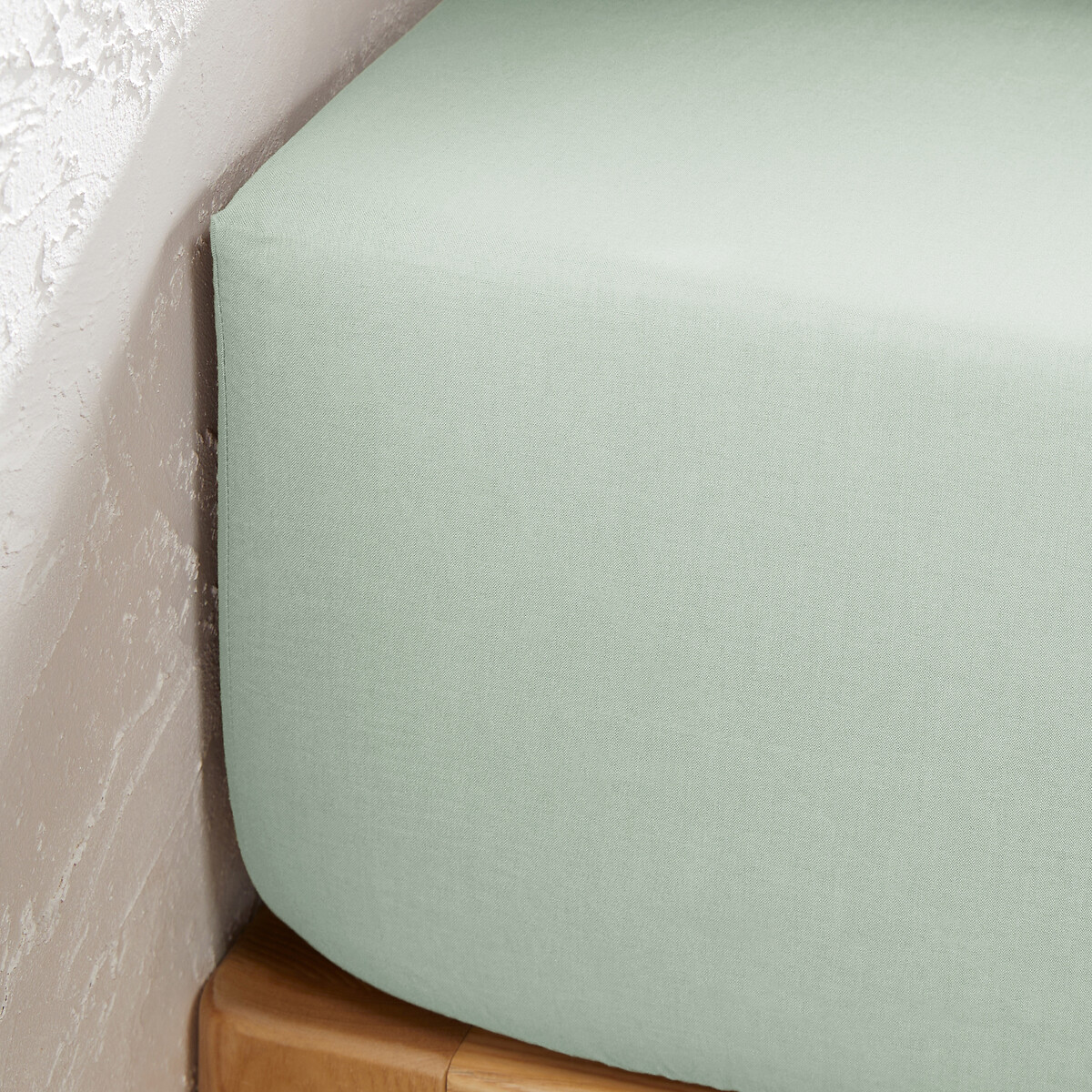 LA REDOUTE INTERIEURS<br>Lençol de algodão liso com elástico, dobrável, 32 cm, Scenario