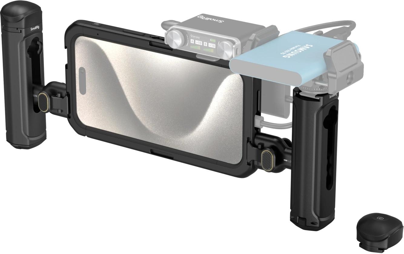 Cage für iPhone 15 Pro Max<br>Dual Handheld Mobile Video Kit für iPhone 15 Pro Max