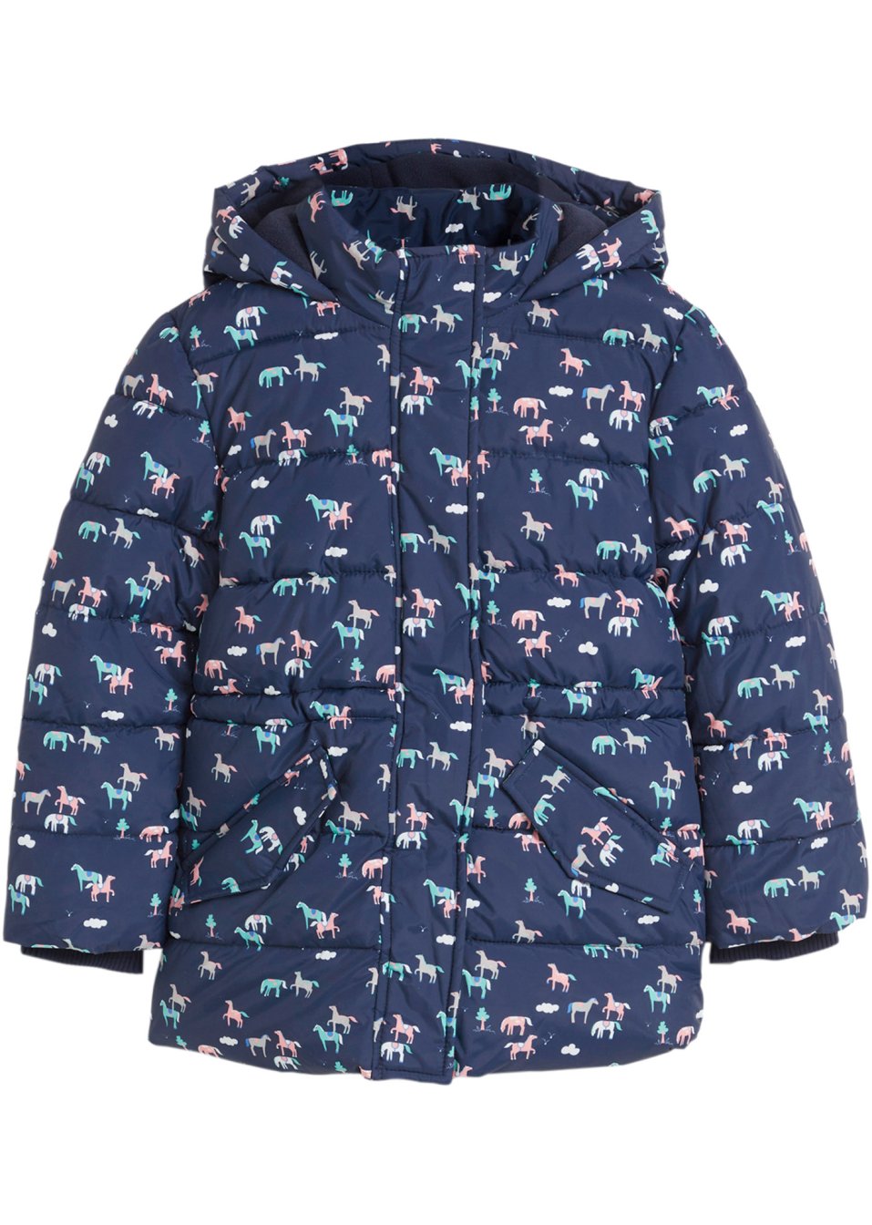 Veste hiver fille avec chevaux, étanche et coupe-vent