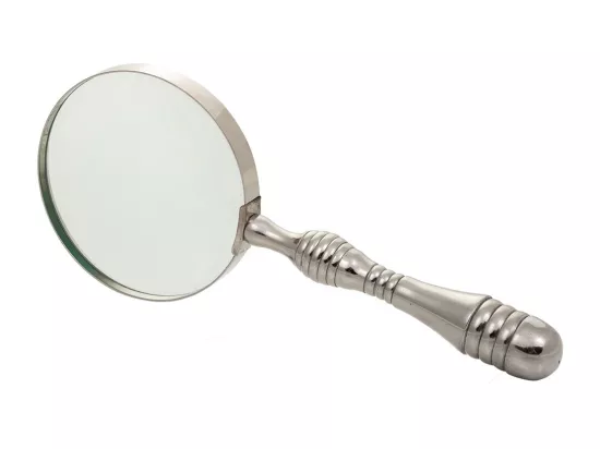 Loupe en aluminium argenté 10x24x1h
