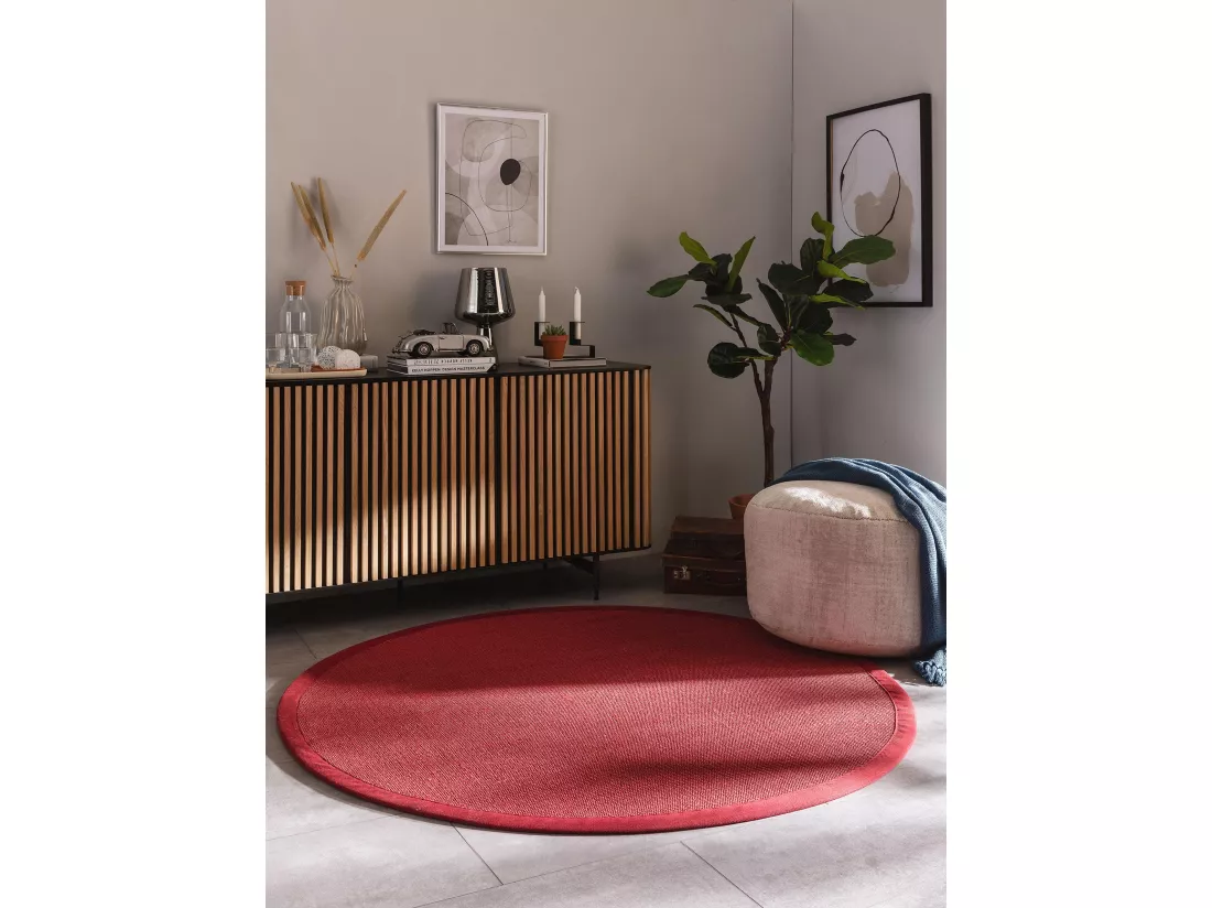 Tapis sisal Sana Rouge ø 250 cm rond