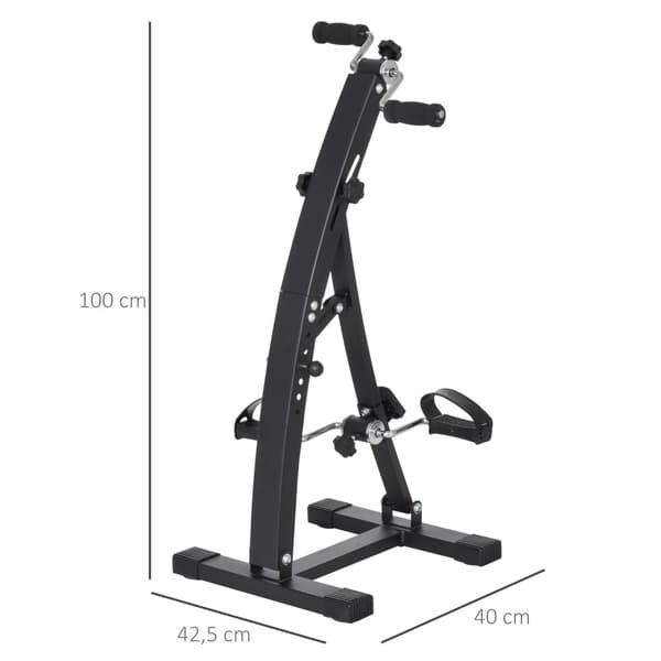 Treningssykkel Treningstrener Pedaltrener For Seniorer, Stål, Svart, 41X50X96Cm
