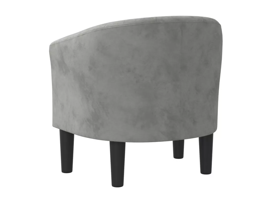 Fauteuil cabriolet gris clair velours