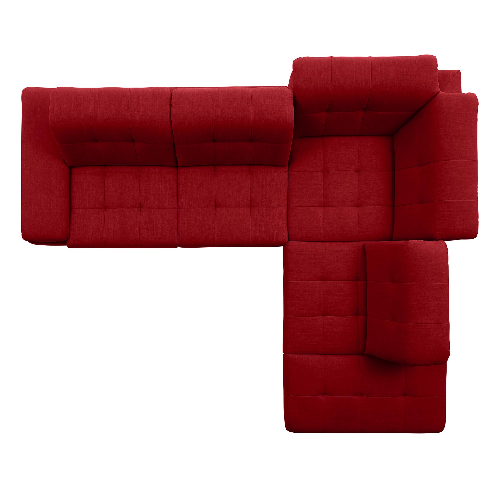 polsterpower Ecksofa - Miro bordeaux - Basismodell - Ottomane rechts
