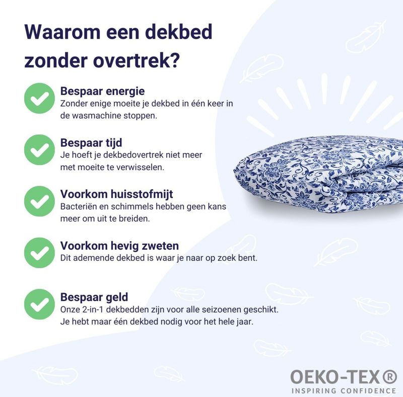 Zelesta Wonderbed - Dekbed - Multicolor - Microvezel - Wasbaar