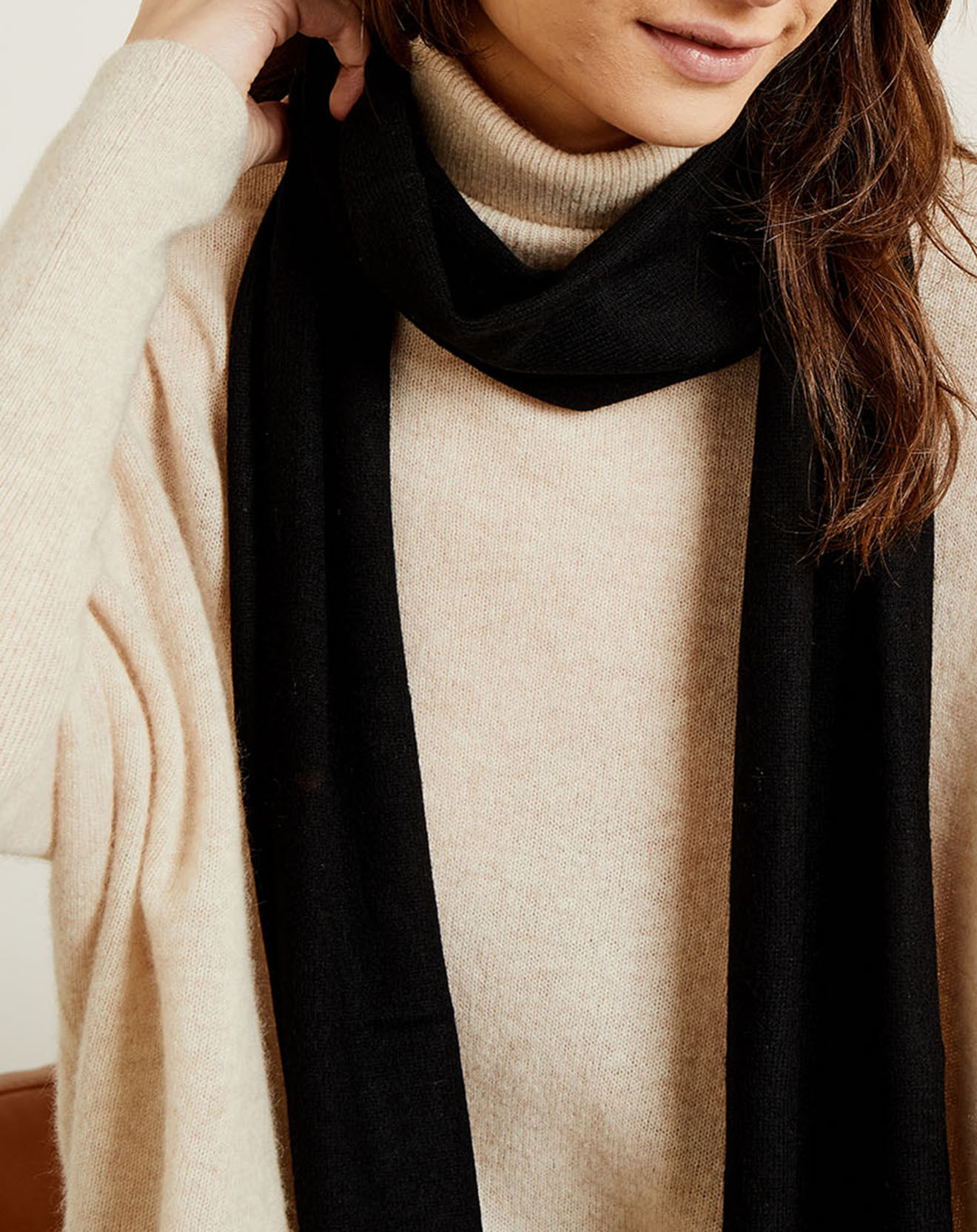 Miss Cashmere Écharpe 100% Cachemire Margaux noire