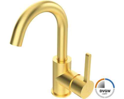 Jungborn OMEGA wastafelkraan, DVGW gecertificeerd, mat goud