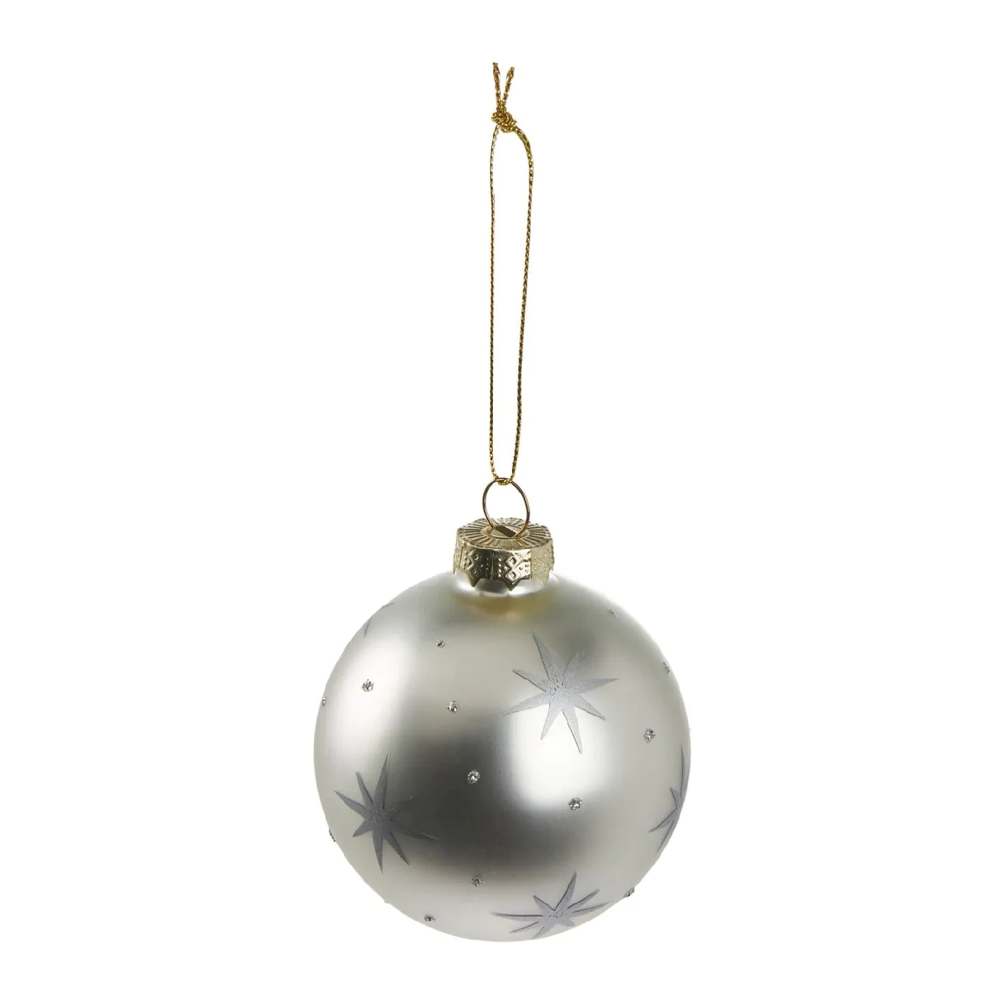 Weihnachtskugel Sterne, weiß, 7 cm