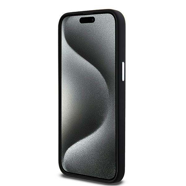 iPhone 15 Pro Max MagSafe Silikon Hülle Case Metal Logo (DKHMP15XSMCHLK) - Schwarz
