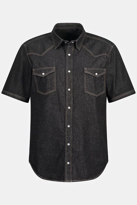 Jeanshemd, Halbarm, Kentkragen, Modern Fit , bis 8XL, Tall
