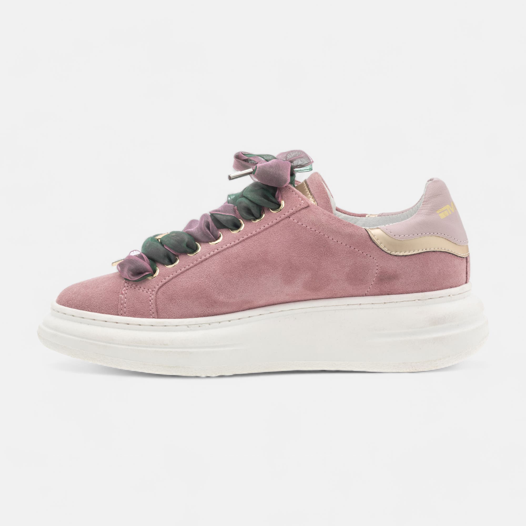 Baskets basses Femme en cuir rose