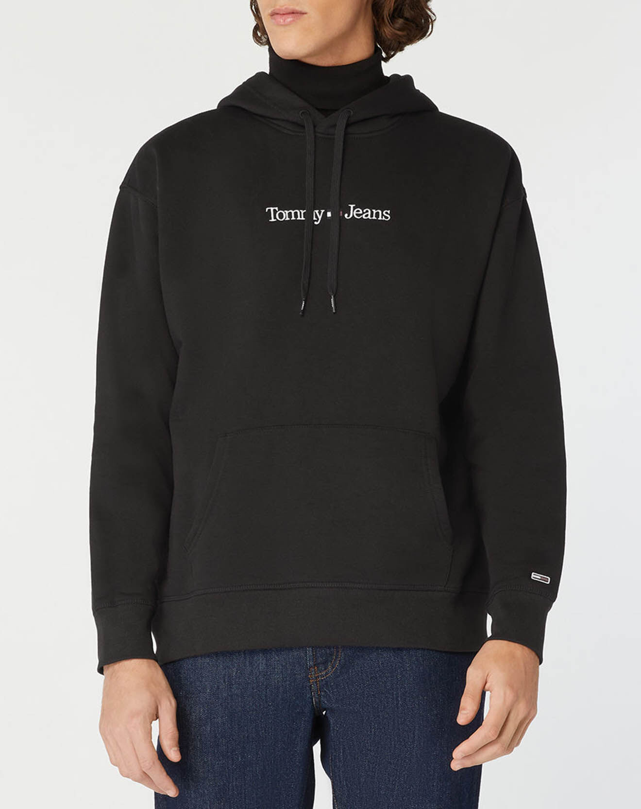 Tommy Jeans Sweat à capuche Linear noir