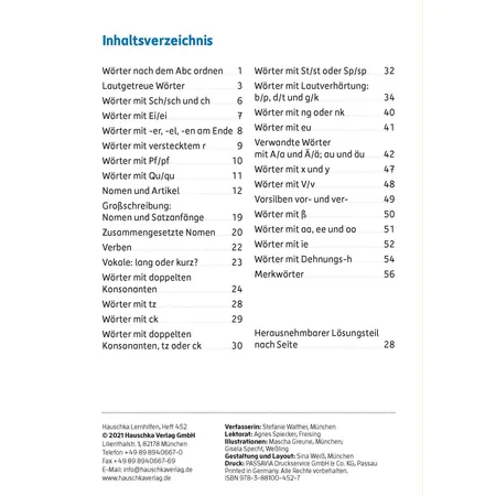 Hauschka Verlag Mein Übungsheft Rechtschreiben 2. Klasse, A5-Heft