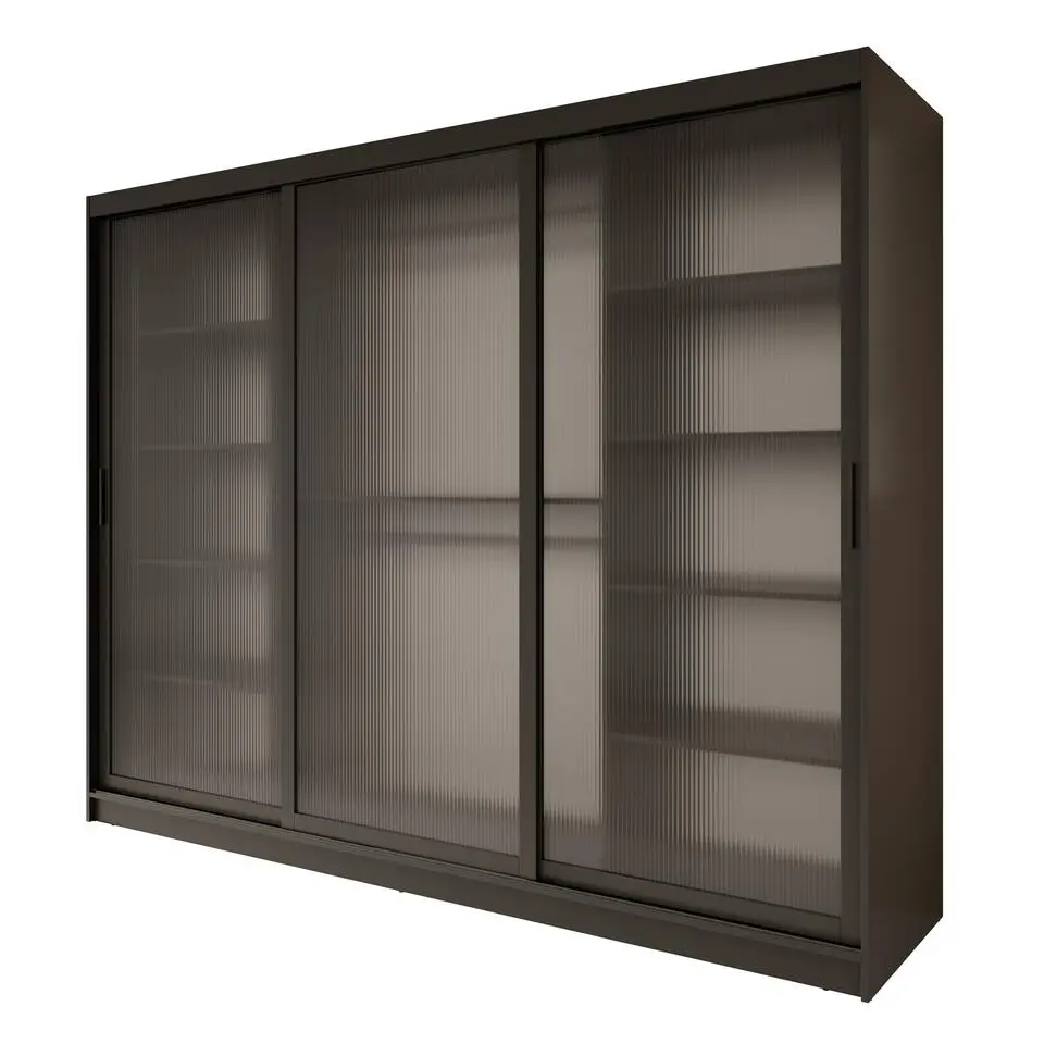 Meubella - Kledingkast Fessaro - Zwart - 250 cm