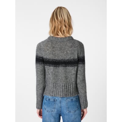 Damen-Jacquardpullover, Graumeliert