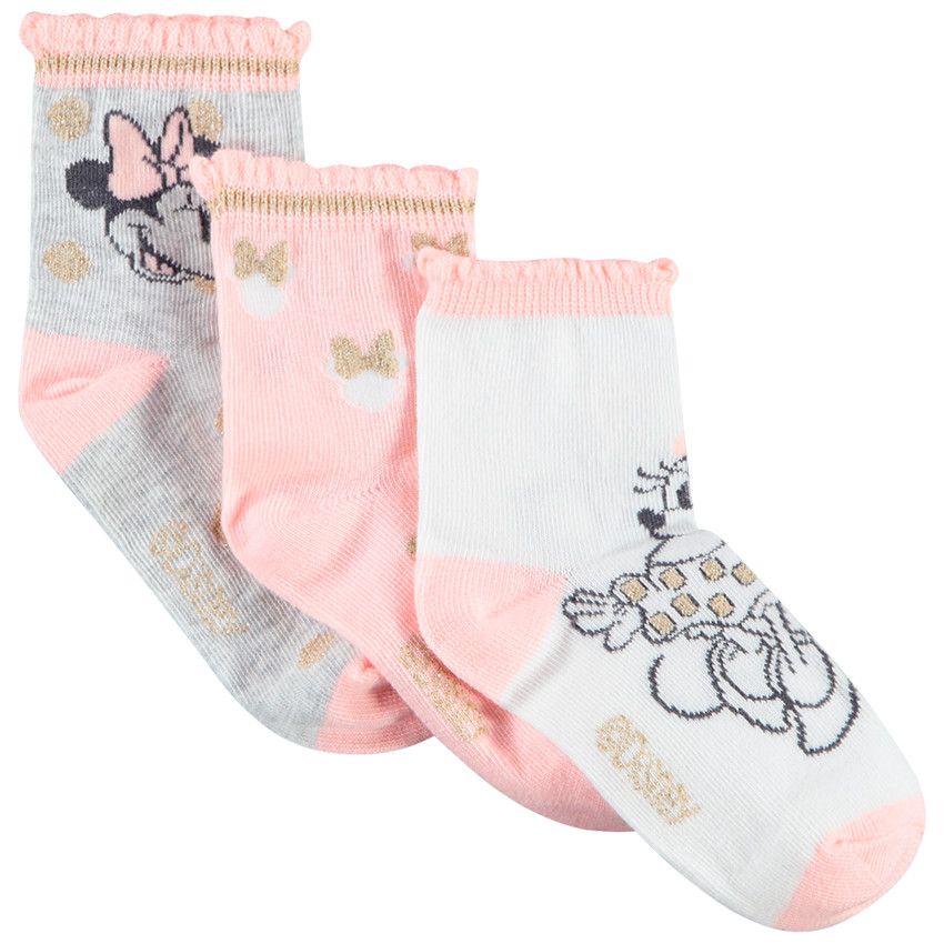 Lot de 3 paires de chaussettes Minnie Disney - Ecru
