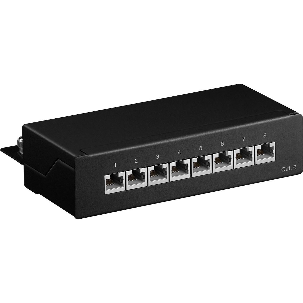 Goobay CAT 6 Mini/Desktop Patch Panel, 8 Ports