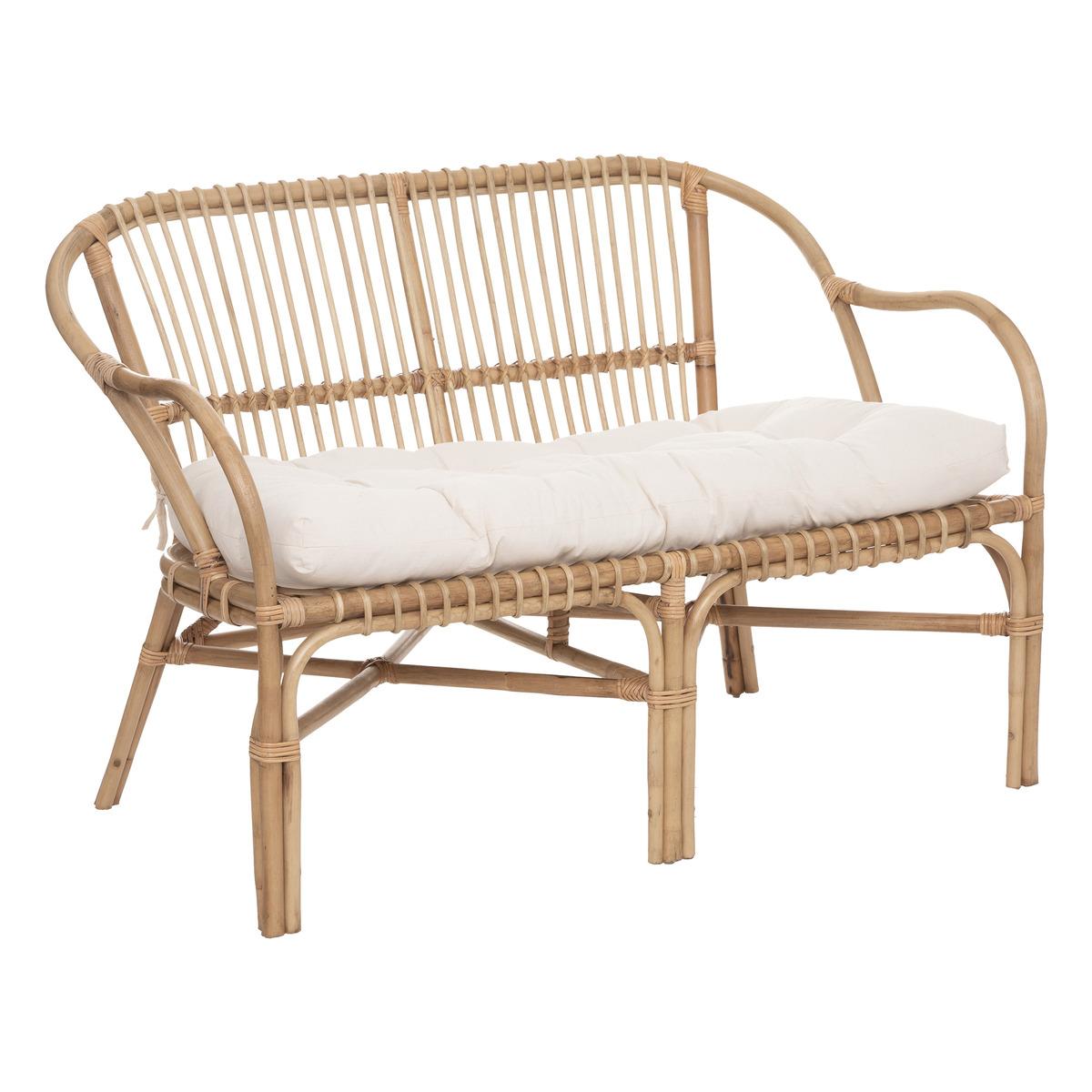 BANQUETTE 2 PLACES ROTIN NETA BLANC