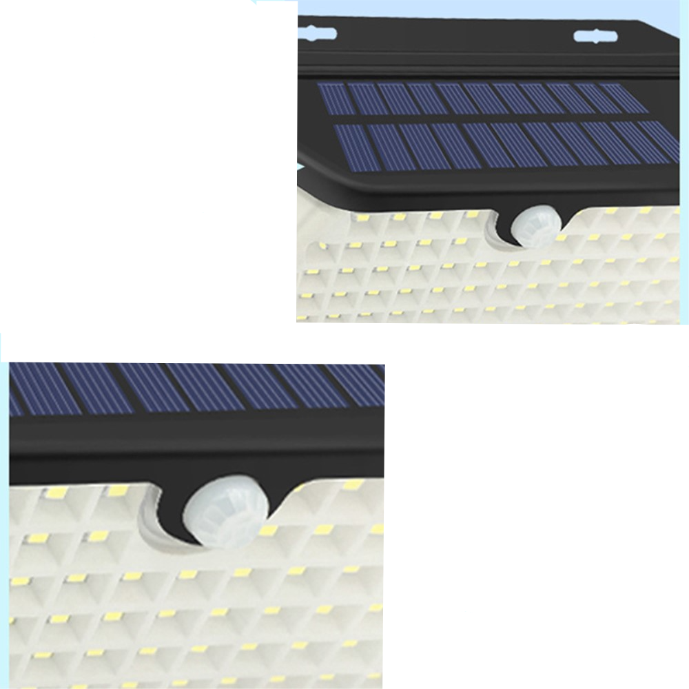 102 LED's Solar Outdoor Lampe Garten Wandleuchte Aussen Beleuchtung mit Infrarot Sensor (IP65) - Schwarz