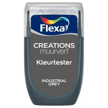 Flexa Creations muurverf kleurtester mat industrial grey 30 ml