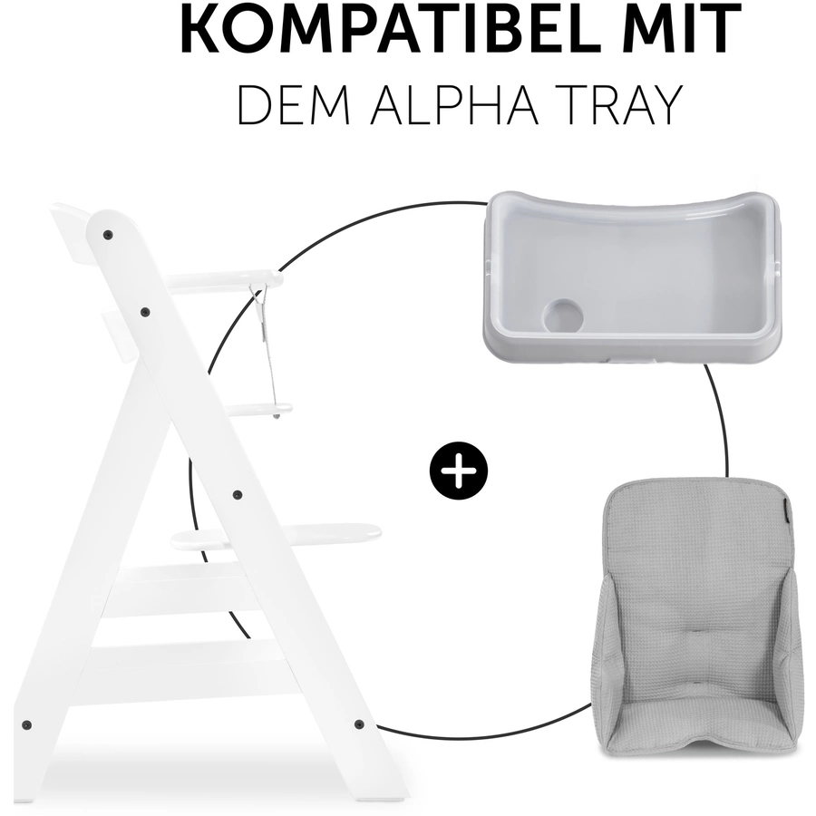 hauck Hochstuhlauflage Alpha Cosy Select Waffle Piqué Grey