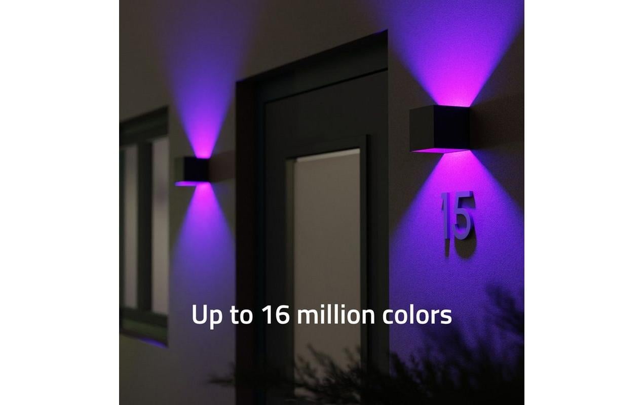 Gartenleuchte Smart Wall Light 2 x 3W, RGB+CCT, SchwarzGartenlampe mit Bluetooth-Technologie
