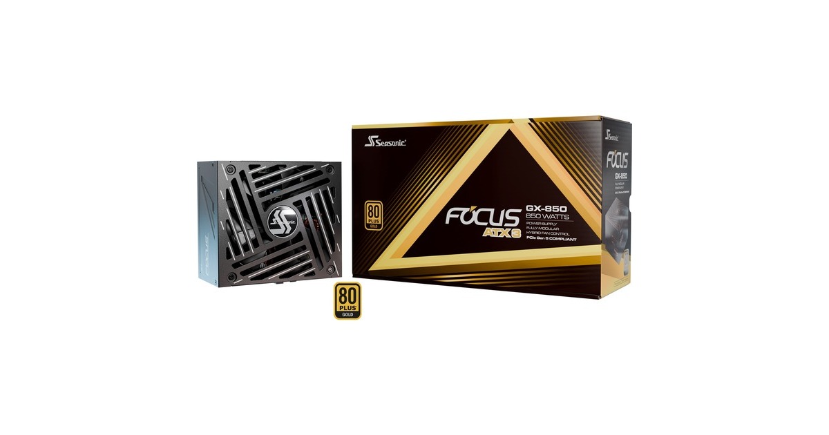 SeasonicFOCUS GX-850-V4 ATX3.1 modulaire 850 watt voeding   (Zwart, 1x 12VHPWR, 3x PCIe)