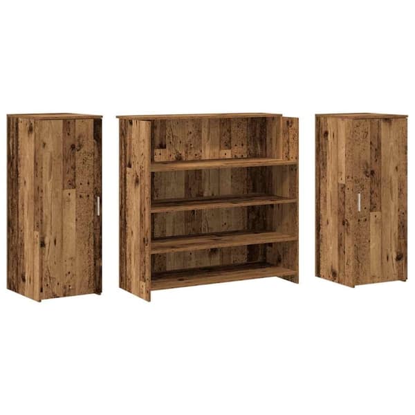 vidaXL Resepsjonspult gammelt tre 180x50x103,5 cm konstruert tre