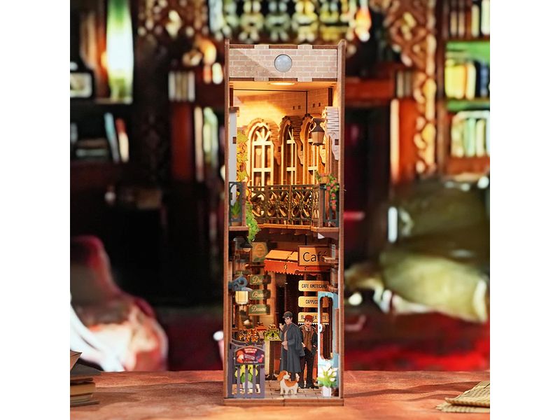 Tonecheer Bausatz Book Nook Baker Street 3D-Modell aus lasergeschnittenen Holzteilen