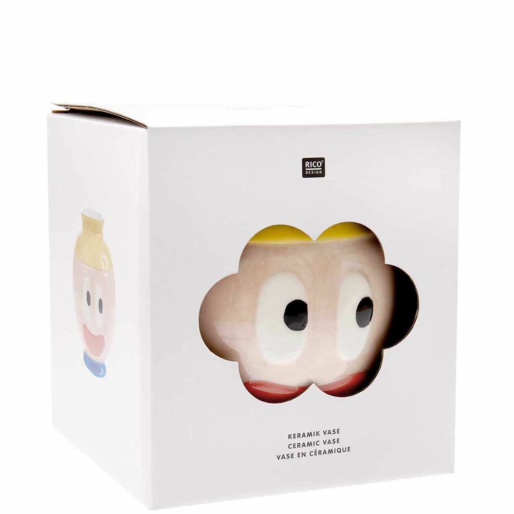 Vase céramique - visage - eye candy - 16 cm