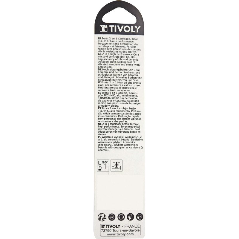 Foret béton-carrelage 2 en 1 Tivoly Technic rouge