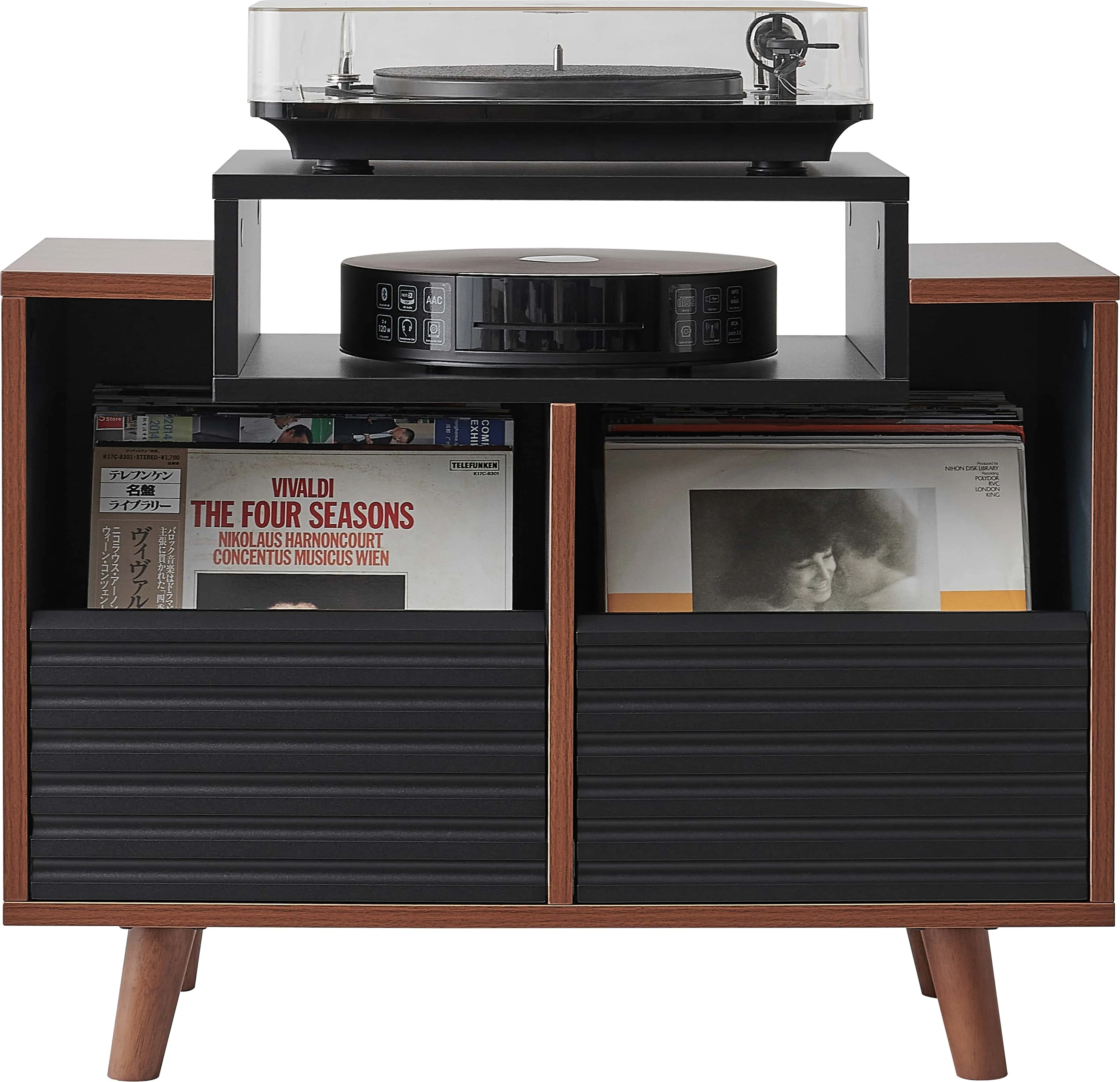 NorStone Oslo 800 Noir et Noyer Meubles hi-fi