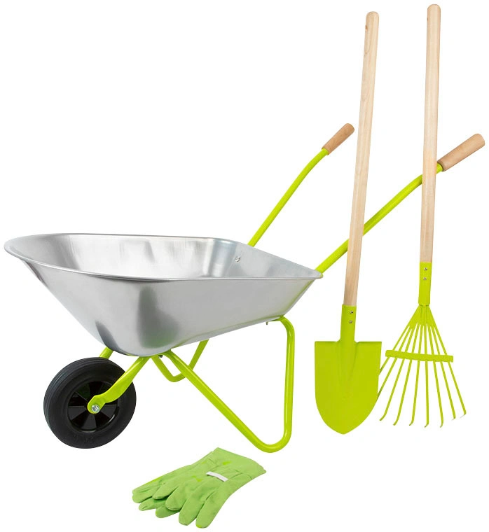 Gartenwerkzeug-Set SCHUBKARRE 4-teilig aus Metall