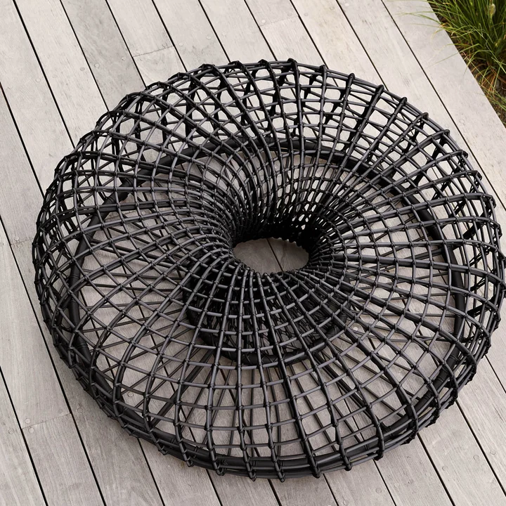 Cane-line - Nest Hocker / Beistelltisch Outdoor, Ø 67 cm, natural