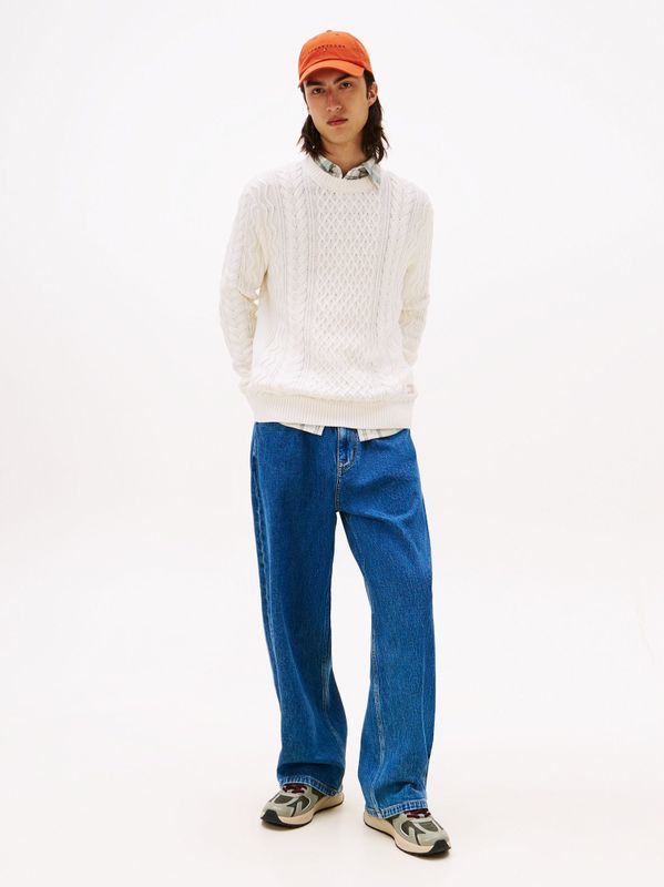 Tommy Jeans - Regular Fit - Gebreide Pullover - Effen - Puur Katoen