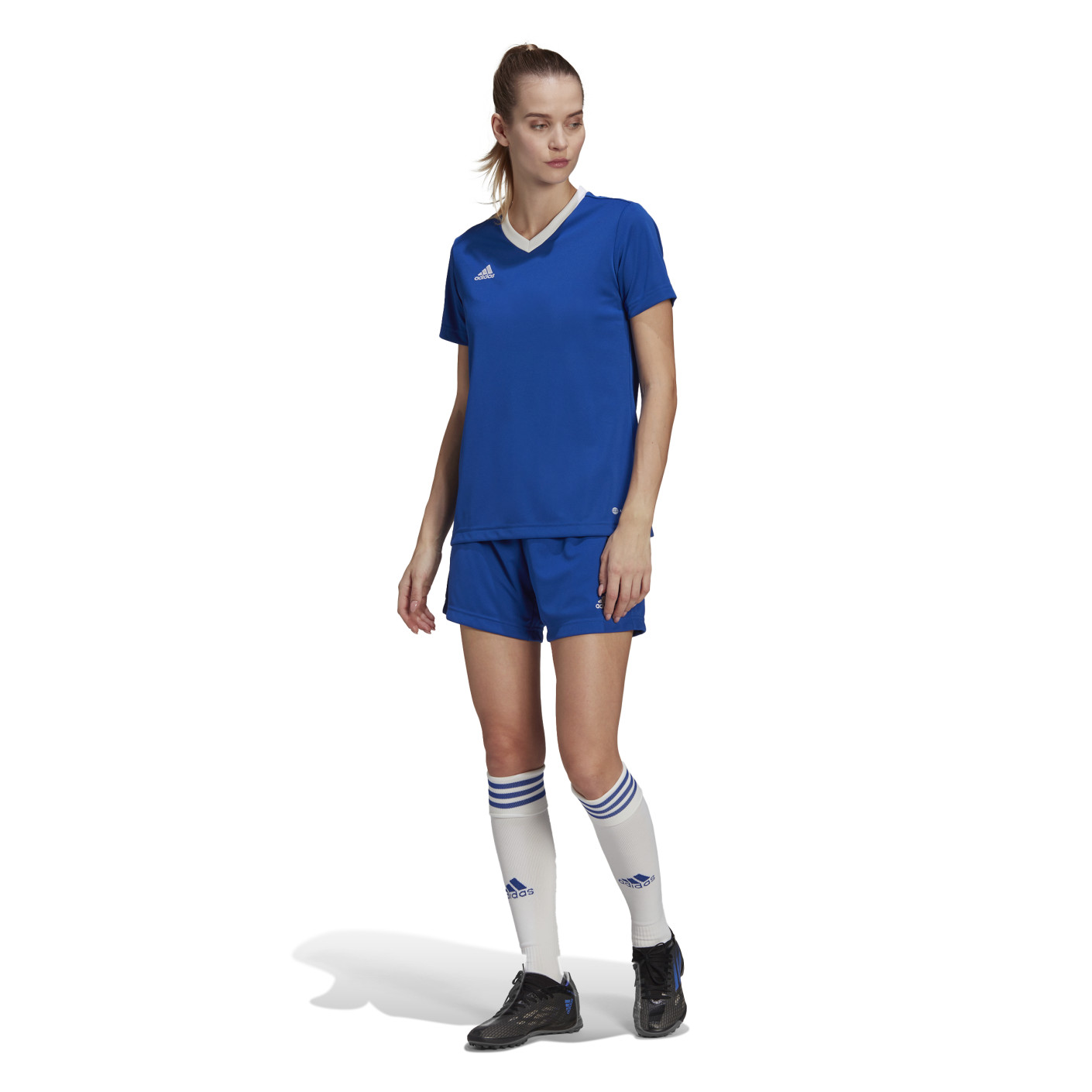 Adidas Entrada 22 Voetbalshirt Dames Blauw Wit
