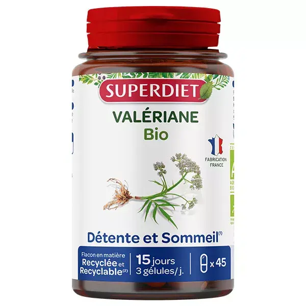 Superdiet Valeriana Orgânica 45 cápsulas